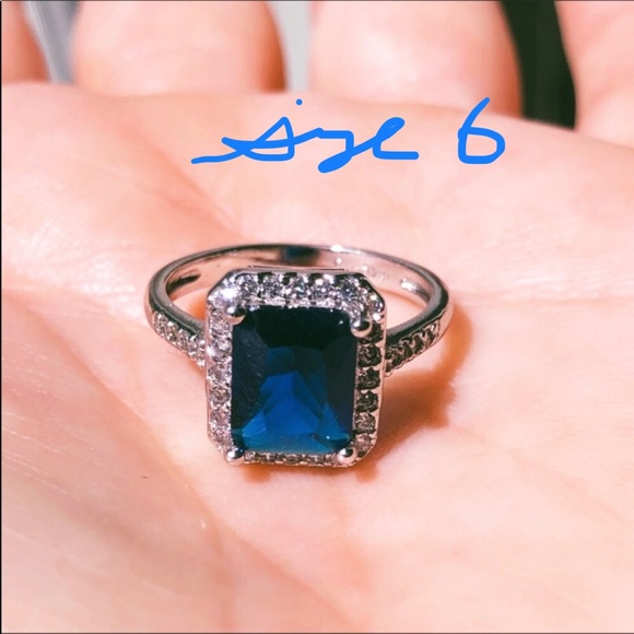 Jewelry - Sapphire Cubic Zirconia Ring (stamped 925)